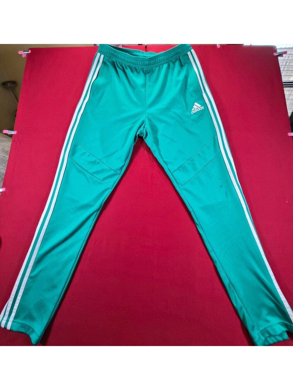 Adidas Teal 3-Stripes Track Pants Sz L